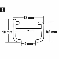 Aluminiumschiene, weiß, 1 Stück