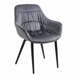 Armstuhl, BxH: 63 x 81,5 cm, Samt (100% Polyester)/Metall