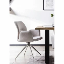 Armstuhl, mit 180° Drehfunktion, BxH: 60 x 89 cm, Strukturstoff/Edelstahl