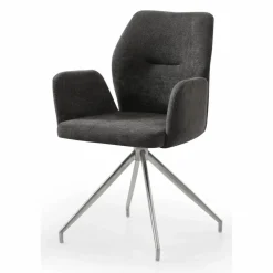 Armstuhl, mit 180° Drehfunktion, BxH: 60 x 89 cm, Strukturstoff/Edelstahl