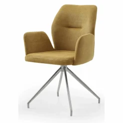 Armstuhl, mit 180° Drehfunktion, BxH: 60 x 89 cm, Strukturstoff/Edelstahl