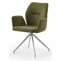 Armstuhl, mit 180° Drehfunktion, BxH: 60 x 89 cm, Strukturstoff/Edelstahl