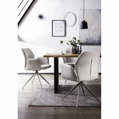 Armstuhl, mit 180° Drehfunktion, BxH: 60 x 89 cm, Strukturstoff/Edelstahl