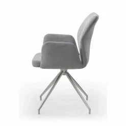 Armstuhl, mit 180° Drehfunktion, BxH: 60 x 89 cm, Strukturstoff/Edelstahl
