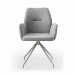 Armstuhl, mit 180° Drehfunktion, BxH: 60 x 89 cm, Strukturstoff/Edelstahl