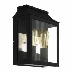 Außenwandleuchte »SONCINO«, E27, max. 2x 60W, Aluguss schwarz, (HxL): 33 x 26,5 cm