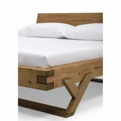 Balkenbett, Fichtenholz, Vintage-Finish, Y-Beine