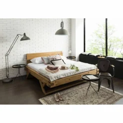 Balkenbett, Fichtenholz, Vintage-Finish, Y-Beine