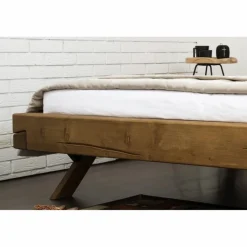 Balkenbett, Fichtenholz, Vintage-Finish, Y-Beine