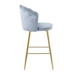 Barhocker, Höhe: 100 cm, hellgrau/goldfarben, 2 stk