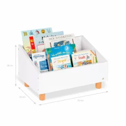 Bücherregal, BxHxL: 50 x 26 x 32 cm, buchenfarben/weiß