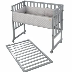 Beistellbett, (BxL): 49,5 cm x 90 cm, Holz, taupe
