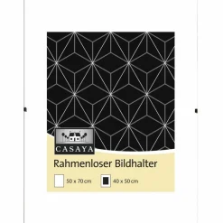 Bilderrahmen, CASAYA Rahmenloser Bildhalter, Transparent, 50x70 cm