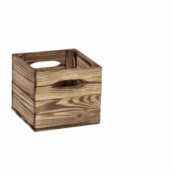 Box, BxHxL: 32,5 x 38 x 33 cm, braun-geflammt