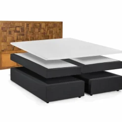 Boxspringbett »This&That«, BxL: 220 x 205 cm, Stoff/Teakholz