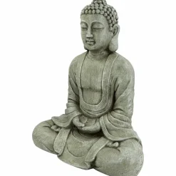 Buddha, BxH: 34 x 80 cm, Magnesia, grau/braun