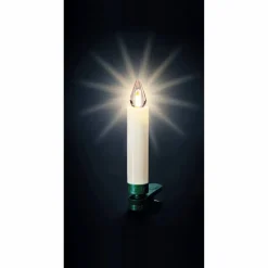 Christbaumkerzen Lumix Superlight Flame mini, Elfenbein, 12er