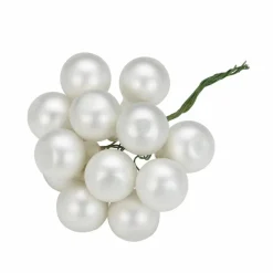 Christbaumschmuck, Ø: 2 cm, Uni, weiß, 12 Stück
