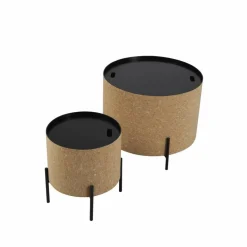 Couchtisch, natur/schwarz, BxT: 63 x 63 cm