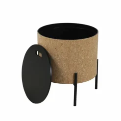Couchtisch, natur/schwarz, BxT: 63 x 63 cm