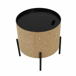 Couchtisch, natur/schwarz, BxT: 63 x 63 cm