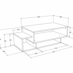 Couchtisch »Runila«, BxHxL: 88 x 35 x 50 cm