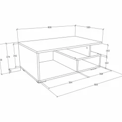 Couchtisch »Sulas«, BxHxL: 80 x 40 x 50 cm
