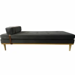 Daybed, Samt, mit Kopf- und Nackenstütze