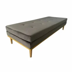 Daybed, Samt, mit Kopf- und Nackenstütze