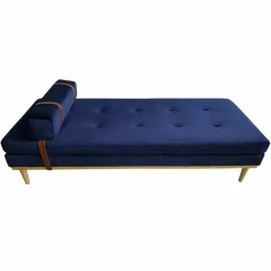 Daybed, Samt, mit Kopf- und Nackenstütze