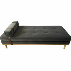 Daybed, Samt, mit Kopf- und Nackenstütze