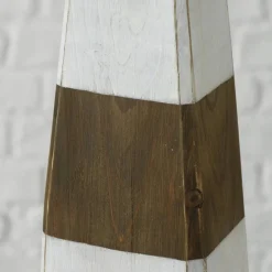 Dekoaufsteller, Holz, weiß/natur