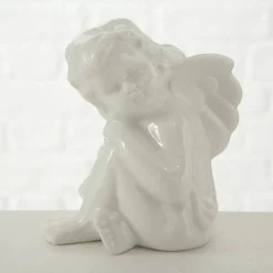 Dekofigur »ENGEL SITZEND«, BxH: 9 x 11 cm, Porzellan, weiß