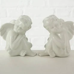 Dekofigur »ENGEL SITZEND«, BxH: 9 x 11 cm, Porzellan, weiß