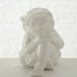 Dekofigur »ENGEL SITZEND«, BxH: 9 x 11 cm, Porzellan, weiß