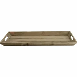 Deko-Figur Tablett, B 20 x L 48 x H 3,5 cm, braun Holz