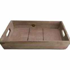 Deko-Figur Tablett, B 28 x L 28 x H 4,5 cm, braun Holz