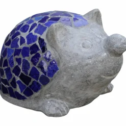 Dekofigur, Zement/Keramik, grau/blau