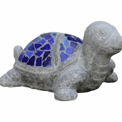 Dekofigur, Zement/Keramik, grau/blau