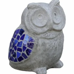 Dekofigur, Zement/Keramik, grau/blau