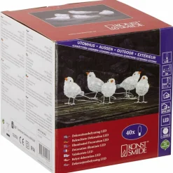 Dekoleuchte, vogelförmig, Höhe: 11,5 cm, netz, weiß