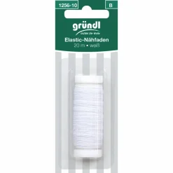 Elastiknähfaden, weiß, Polyester/Elastodien