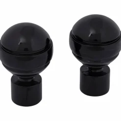 Endknopf, Chicago, Kugel, 20 mm, 2 Stück, Schwarz