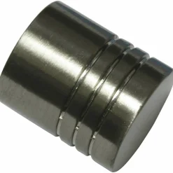 Endknopf, Memphis, Zylinder, 16 mm, 2 Stück, Silber