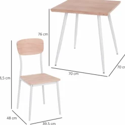 Essgruppe, BxT: 70 x 70 cm, 2 Sitzplätze, natur