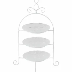 Etagere, Eisen/Glas, weiß