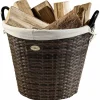 Feuerholzkorb, Braun | Beige, Rund, Durchmesser: 48 cm