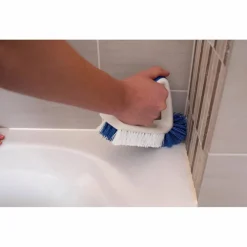 Flachbürste, Kunststoff/Gummi/Nylon, weiß/blau