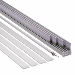 Flächenvorhangschiene, Länge: 2250 mm, 4-läufig, Aluminium