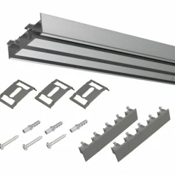 Flächenvorhangschiene, Länge: 1650 mm, 3-läufig, Aluminium